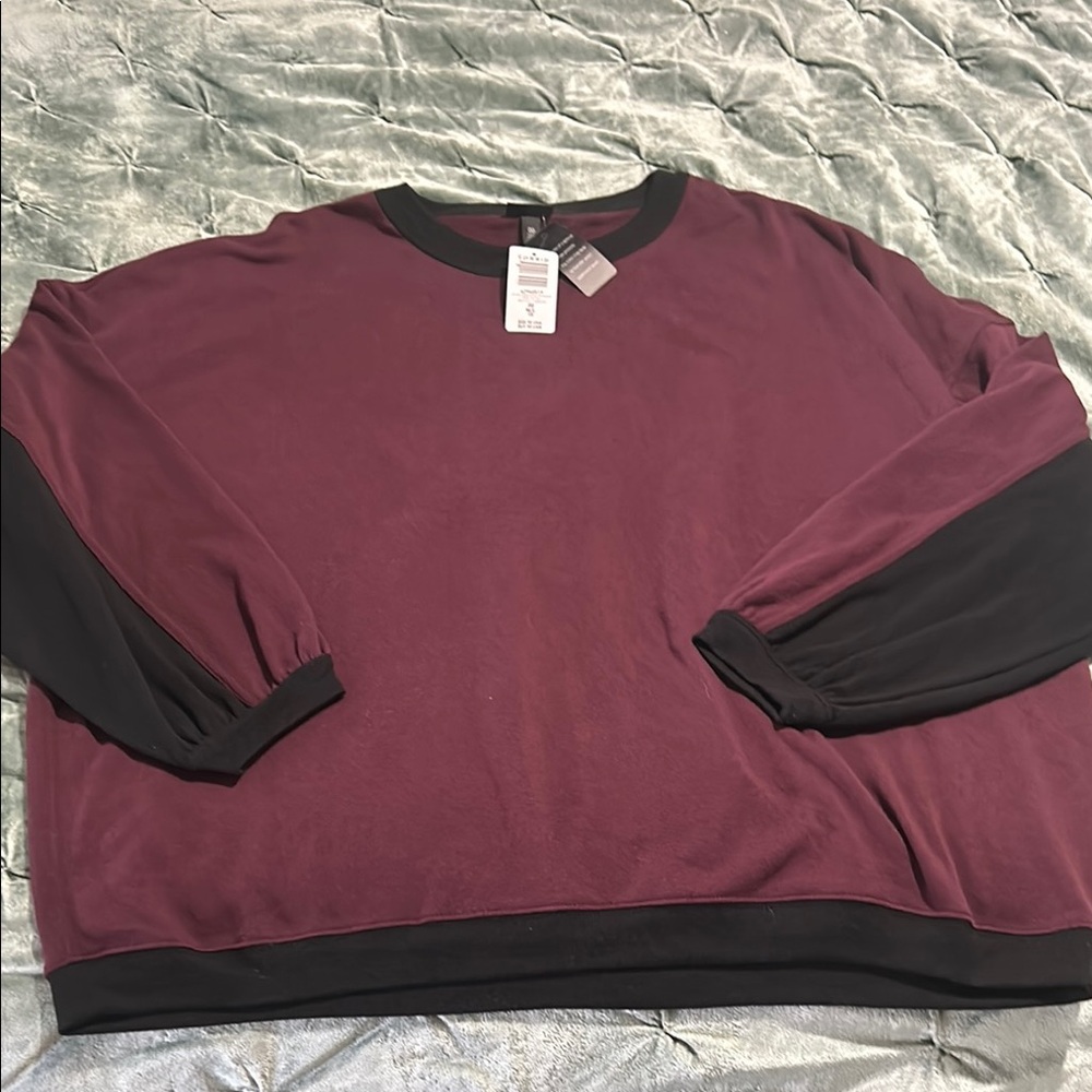 Torrid Burgundy and Black Sweater